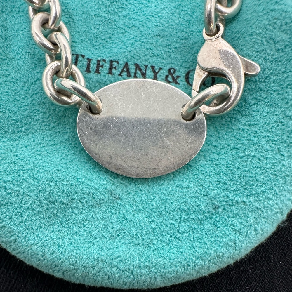 TIFFANY & CO. RETURN TO TIFFANY 925 VINTAGE OVAL TAG NECKLACE - Picture 5 of 13